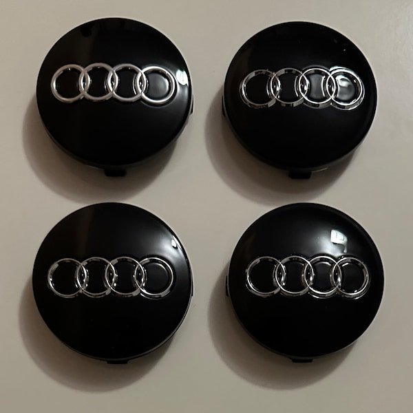 4 pcs (Set) 60mm - 2.36inch Black Audi Wheel Center Hub Caps (4B0601170)