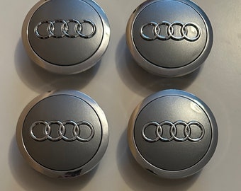 4 pcs (Set) 69mm - 2.72inch Gray Audi Wheel Center Hub Caps