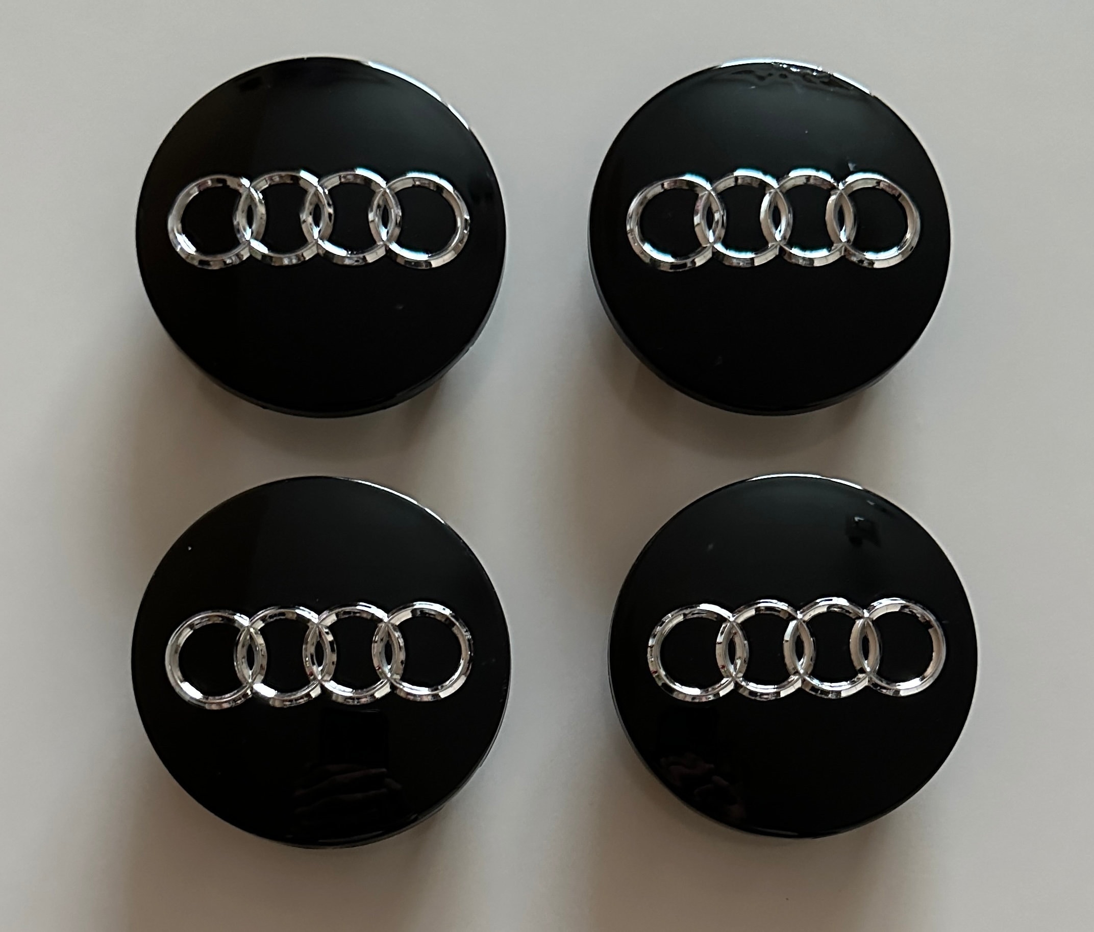 4PCS 68mm Black Audi Wheel Center Caps Fits C58834 Audi A3, A4, A5, A6, A7,  A8, S4, S5, S6, S7, S8, OEM Center Cap #8D0 601 170