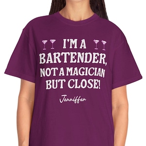 Personalized Bartender Unisex T-shirt, Funny Bartender Tee, Bartender Gift, Bartender Shirt, Bartender Apparel, Bartender Gift, Custom Name