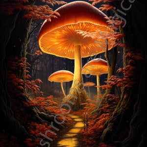 Printable Fantasy Magical Mushroom Images - a bundle of 50 printable images