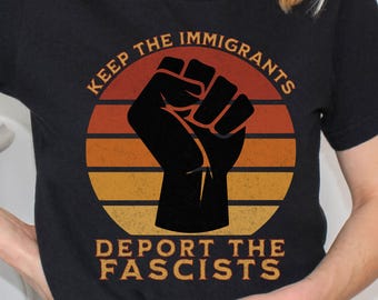 Protest tegen immigratierechten, uniseks T-shirt, activistisch T-shirt, kleding voor politieke statements, top voor sociale rechtvaardigheid, shirt mensenrechtenverdediger