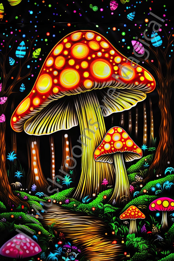 Bundle of 54 Printable Psychedelic Mushroom Images - Etsy