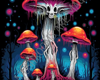 Halloween Mushrooms Vector Clip Art Bundle - a collection of 45 spooky fantasy magical mushroom images for your Halloween projects