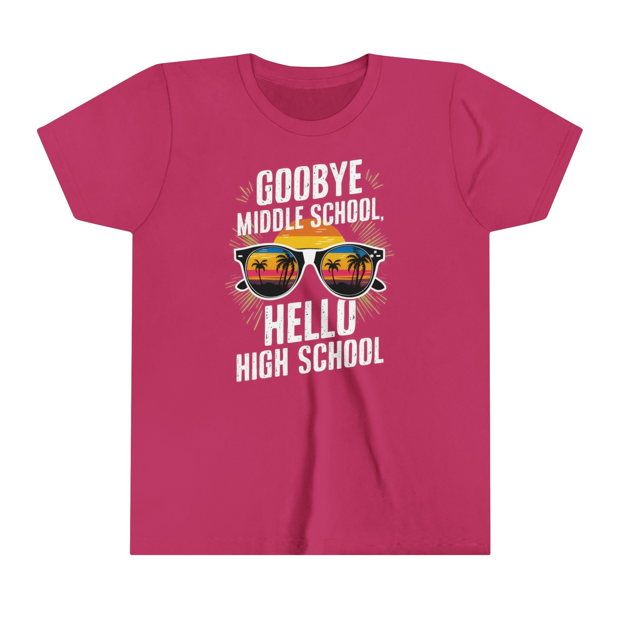 Goodbye Middle School, Hello High School Youth T-Shirt – Perfect for Celebrating Milestones, School Events, and Gift for Graduates