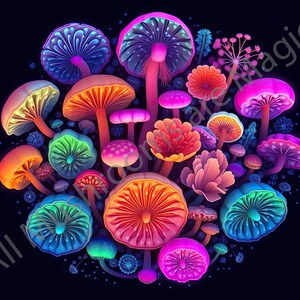 Knolling Style Mushroom Arrangements - a collection of 25 mushroom images