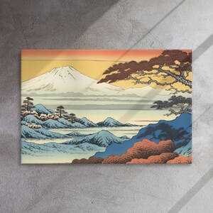 Classic Mountain landscape - Hokusai |Thin canvas|