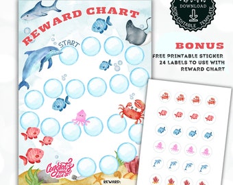 Under the Sea Reward Chart | Printable Sea Animals Behavior Chart ...