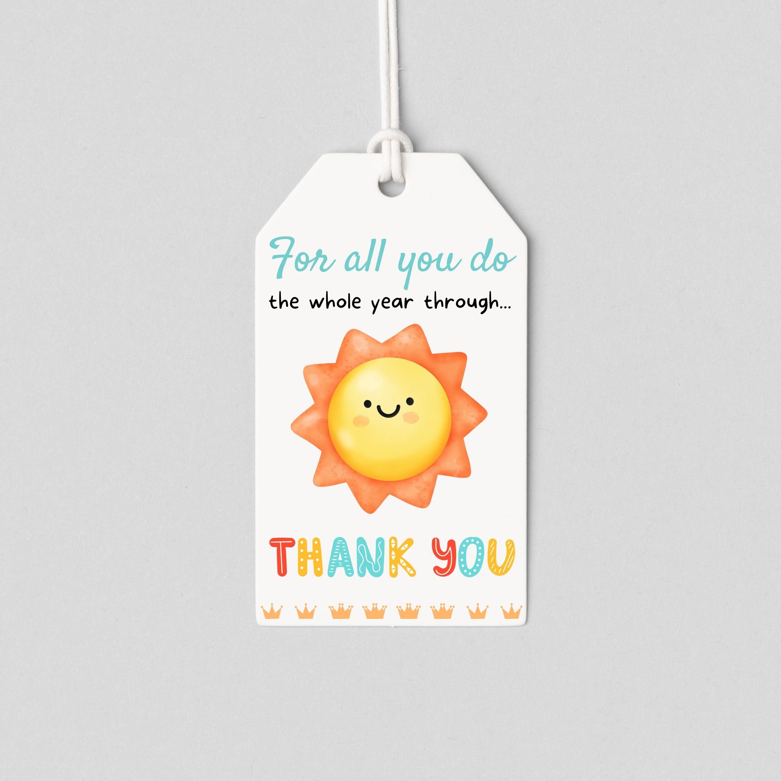Thank You Gift Tag | Appreciation Label | Thank You Teacher Tags ...