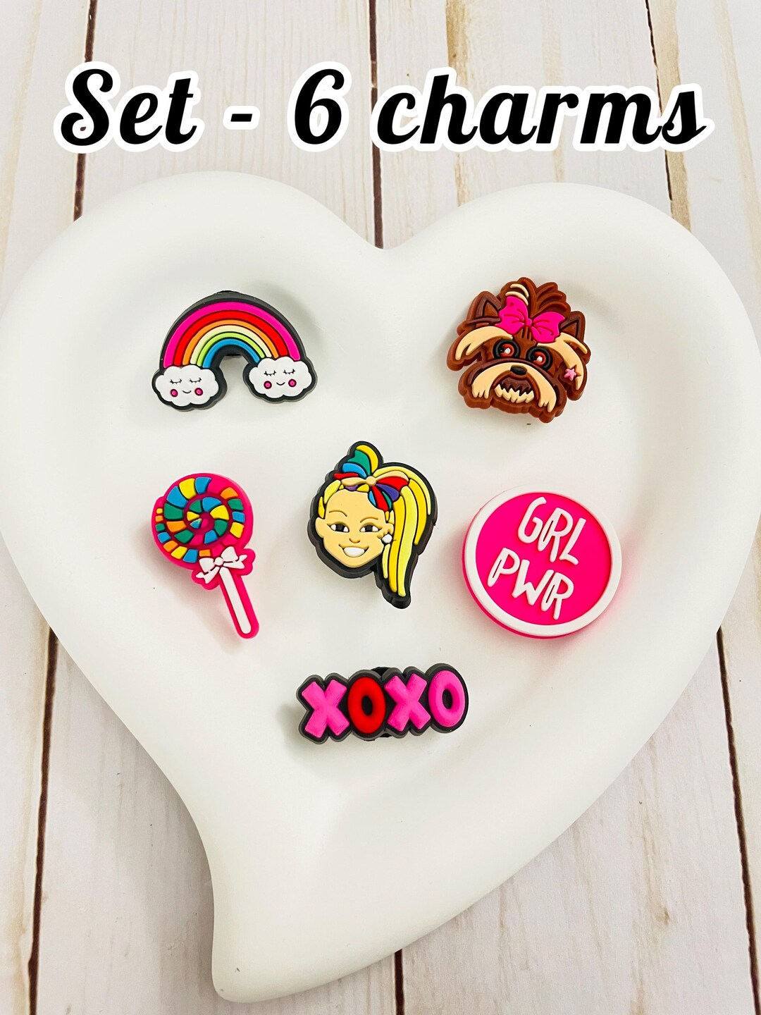 Shoe Charms Set/girl Power Croc Shoe Charm/cute Girl Lollipop Etsy