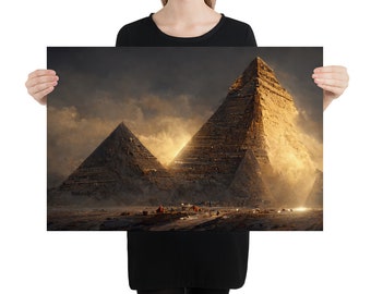 Póster 1 de la interpretación artística de las pirámides de Giza
