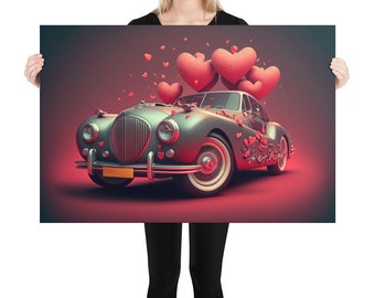 Cartel del coche del día de San Valentín
