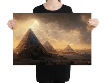 Póster 2 de la interpretación artística de las pirámides de Giza