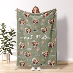 Couple Custom Blanket, Custom Blanket With Face, Couple Blanket With Pictures, Personalized Blanket For Couple, Valentine's Day Present C28