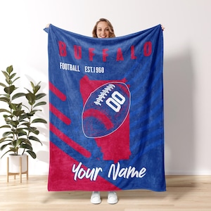 Buffalo Football Personalized Blanket,Buffalo Bill Blanket, Buffalo New York,Buffalo Bill Fan Gift,Sunday Football FB15