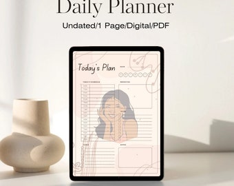 Minimalist printable daily,undated, digital planner. Instant download planner organizer to do list 2023 planner, calendar