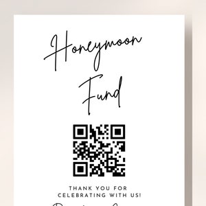 Znak z kodem QR Honeymoon Fund 8,5x11 - znak Wedding Honeyfund