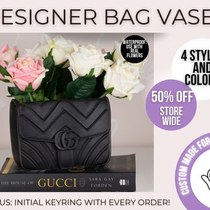 Designer Bag Flower Vase, Luxury Vase Designer Logo, Resin Designer Purse Vase, Designer Replica, Fashion Purse Vase, Handbag Flower Vase