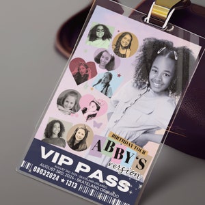 Fast, Custom, Printable Eras VIP Pass Birthday Era Themed Party Favor | Double Digit Backstage Pass Tour Theme Birthday Invitation To Print