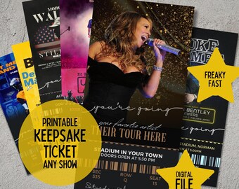 Custom Printable Concert Ticket, Personalized Event Ticket Novelty Souvenir, Surprise Keepsake Gift Tickets (Digital Download)