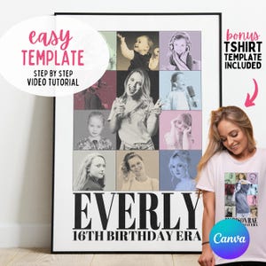 Very Swift Eras T-Shirt Template and Eras Tour Poster | Personalized Birthday Party Ideas | Editable Eras | Double Digit Era | Teenage Era