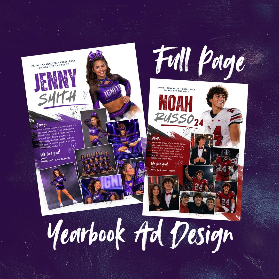 Sports Athlete Yearbook Ad Full Page | Hockey Tribute | Football Senior ...