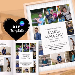 10 Photo Collage Yearbook Ad Template Personalized High School Full Page Program | Canva Graduation Recital Program Digital Print 8.5x11
