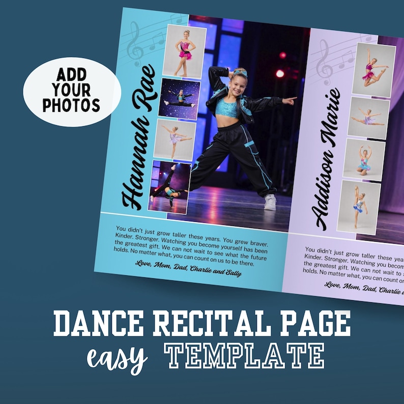 Dance Program Notes Examples Full Page Dance Recital Program Ad Canva Template Music Notes ...