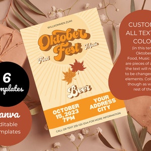 Custom Oktoberfest Invitation Template, Custom Oktoberfest Invite, Canva Template for Oktoberfest Customized Oktoberfest, Octoberfest Invite