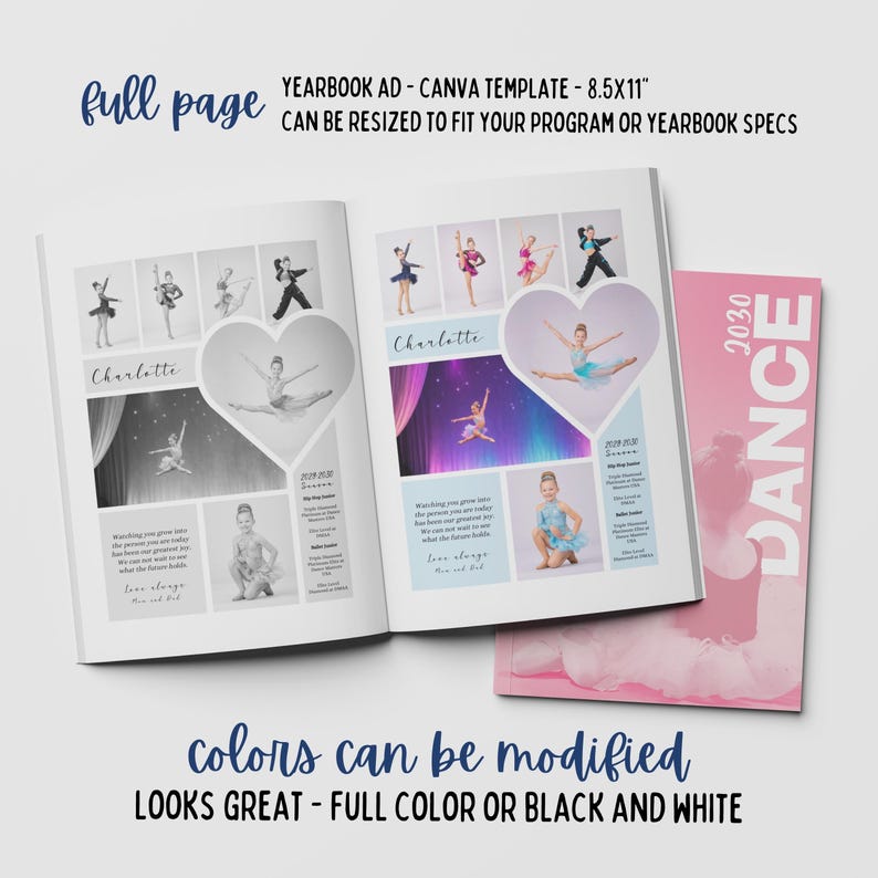 Pageant Playbill Full Page Yearbook Ad Template | Frozen Blue Dance Recital Program Ad ...