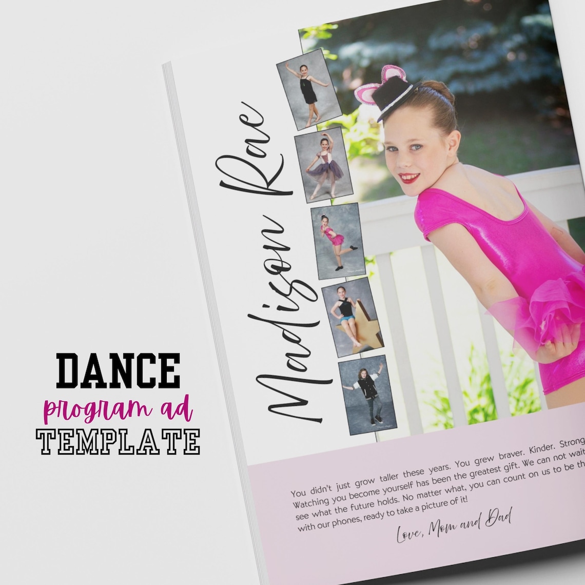 Dance Recital Program Ad Template, Full Page Editable Tribute ...
