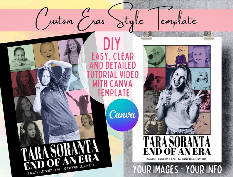 Custom Eras Tour Poster Eras Canva Template Personalized Etsy UK