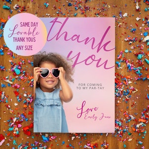 Tarjeta de agradecimiento personalizada de Eras Tarjeta de agradecimiento de cumpleaños con temática de Eras Tarjeta de agradecimiento de dos dígitos para ella / Tarjeta de amante de la foto personalizada para imprimir