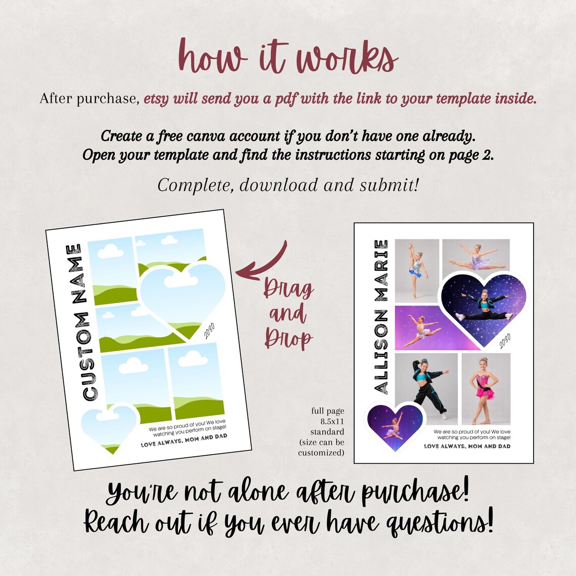 Simple Program Ads In My Dance Era Dance Recital Program Ad Template, Full Page Editable ...