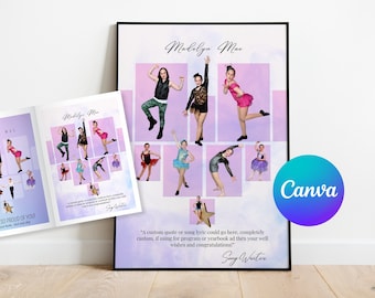Editable Personalized Custom Heart Photo Collage Poster Template Digital Scrapbook, Yearbook Ad, Recital Program, Graduation Theatre Gift