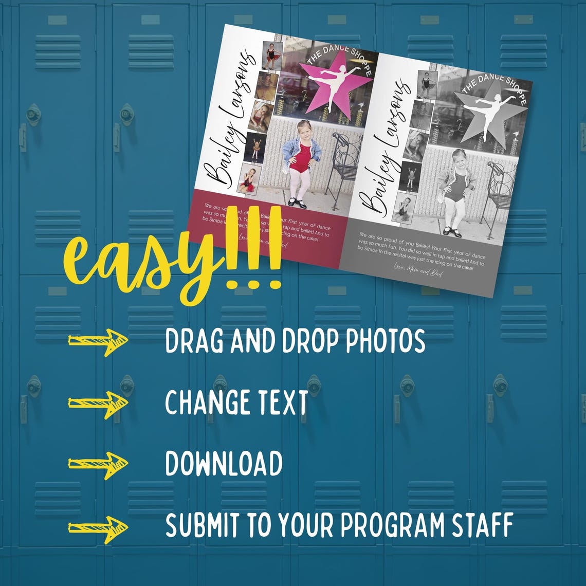 Dance Recital Program Ad Template, Full Page Editable Tribute ...