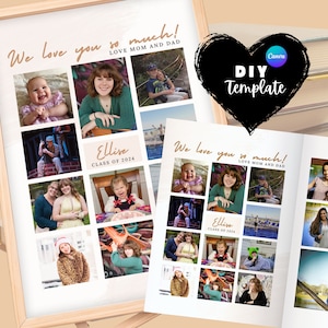 11 Fotocollage Jaarboek Advertentiesjabloon Gepersonaliseerd programma voor de volledige pagina van de middelbare school | Canva Afstuderen Recital Programma Digitale Print 8.5x11