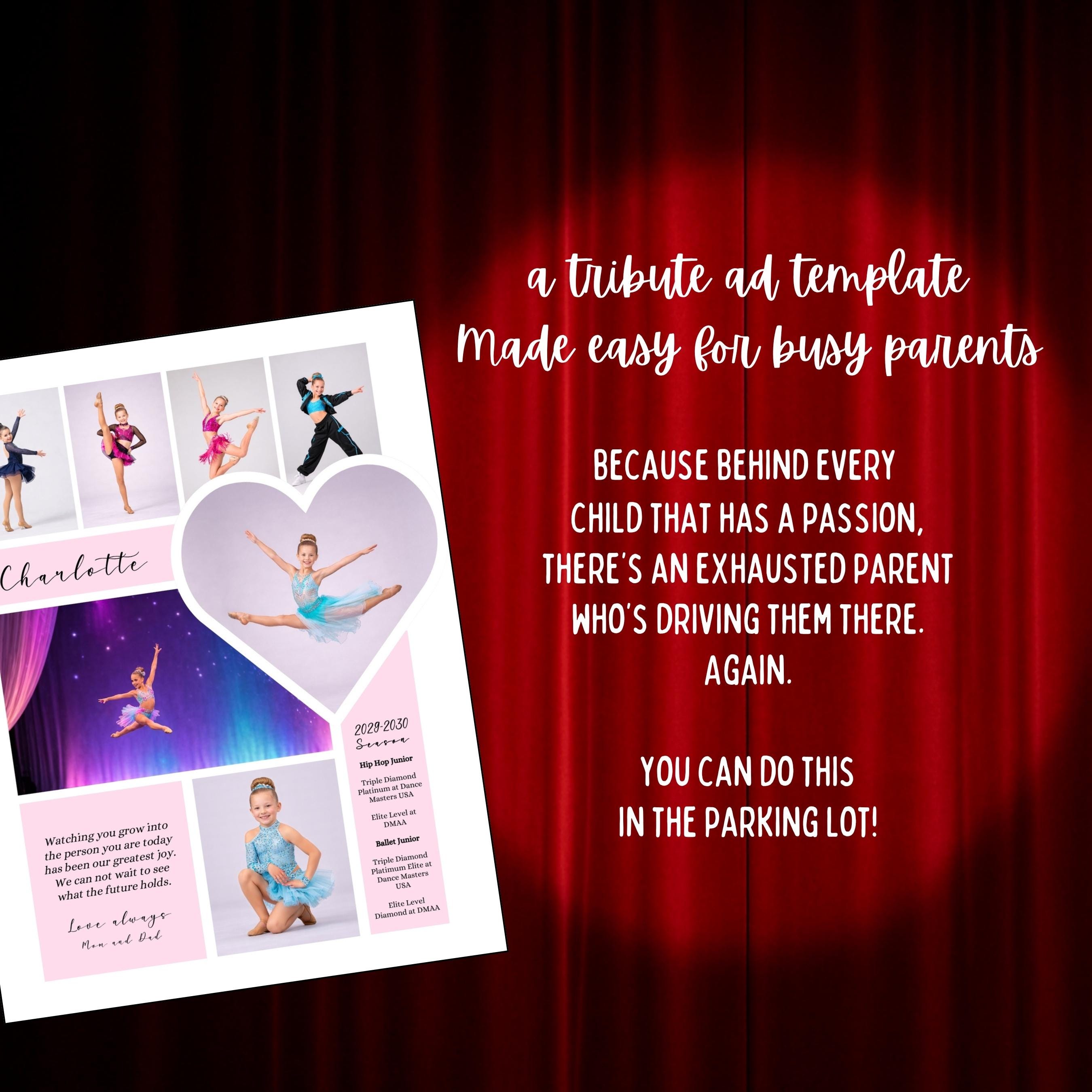 Dance Recital Ad | Yearbook Ad Template Full Page | Editable Ballet ...