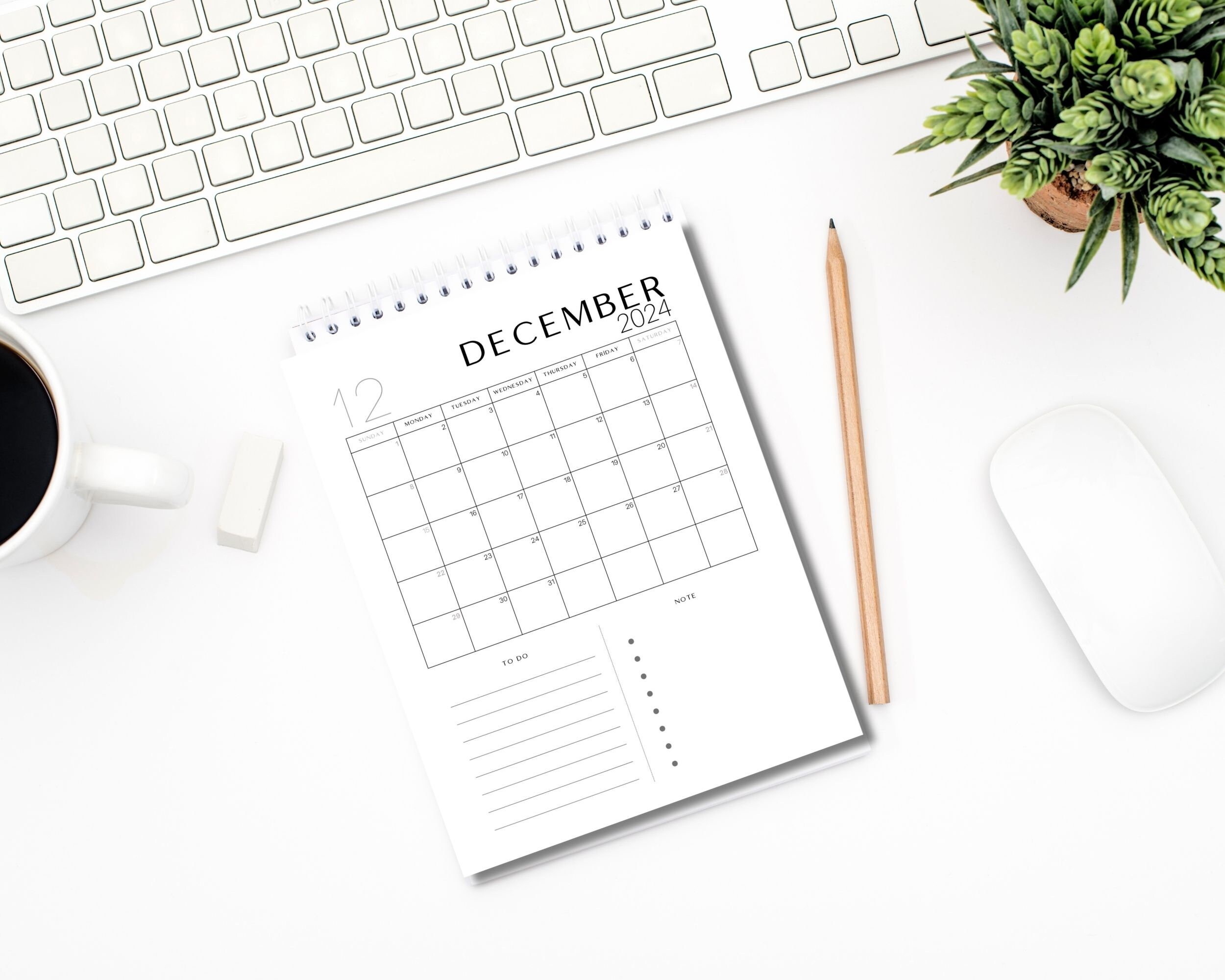 Minimalist 2024 Calendar Printable Monthly Calendar 2024 A4 - Etsy