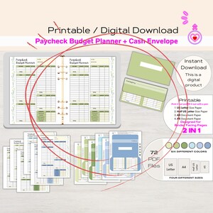 Paycheck Budget Planner Bundle Paycheck Budget Printable Biweekly Budget Instant Download Budget By Paycheck Monthly Budget Finance Planner