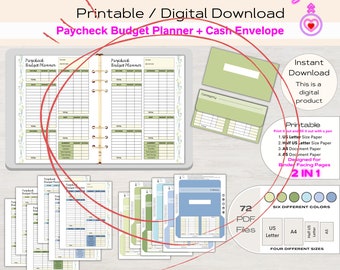 Paycheck Budget Planner Bundle Paycheck Budget Printable Biweekly Budget Instant Download Budget By Paycheck Monthly Budget Finance Planner