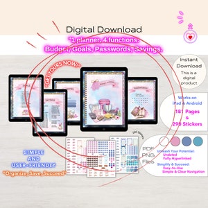 Undated Digital Budget Planner Finance Planner Finance Tracker Goodnotes Digital Planner Notability Planner Financial Planner Monthly Budget