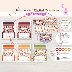 Printable Cash Envelopes with Spending Tracker | Set of 5 Envelope Templates Money Saving for Money Management| Budget Tool for Savings Goal