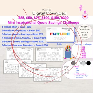 A6 Sized Mini Savings Challenge Trackers Mini Savings Challenge Bundle Minimalist Low Income Savings Challenge Printable Savings Tracker