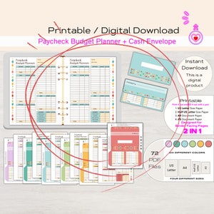 Paycheck Budget Printable Finance Tracker Budget Template A4 A5 Letter Pdf Monthly Budget Overview Template Printable Budget Planner Bundle