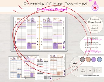 Paycheck Budget Planner Bundle Paycheck Budget Overview Template Printable Paycheck Budget Printable Budget Binder Budget Planner Budget PDF