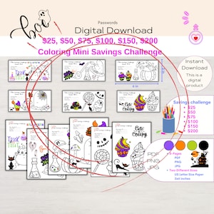 Halloween Savings Challenge Bundle Printable A6 Mini Savings Tracker Cash Envelopes October Savings Challenge Bundle Mini  Low Income saving