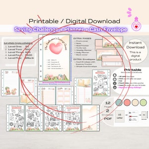 Savings Challenge To Color Printable Savings Challenge Bundle A6 Sized Mini Savings Challenge Trackers Pdf File Cash Envelopes A6 Inserts