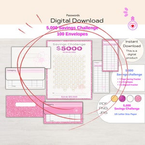 5000 Savings Challenge Printable 5050 Savings Challenge 100 Envelope Savings Challenge 5K Savings Challenge 5K Savings Tracker A6 Envelopes