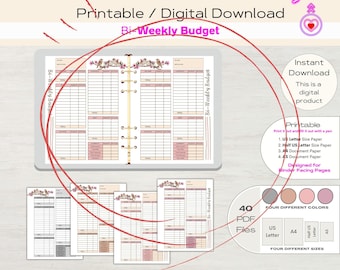 BI-WEEKLY Budget Overview Template Printable Paycheck Budget Printable Budget Binder Debt Budget Planner Budget Template A4 A5 Letter PDF